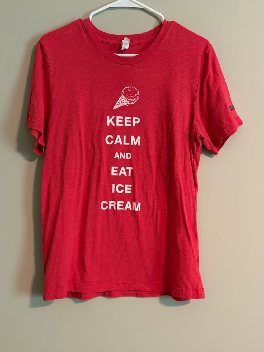 Bella Canvas Red Tillamook Keep Calm and Eat Ice Cream Graphic Tee